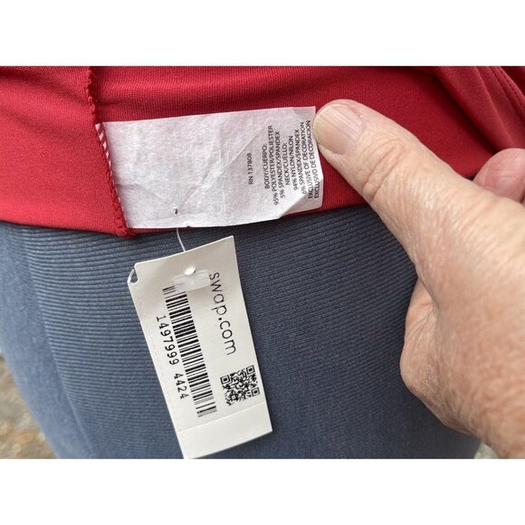 NFL / ALL SPORT COUTURE Womens Red Halter Stretch Top Large Atlantic Falcons NWT - Picture 12 of 16